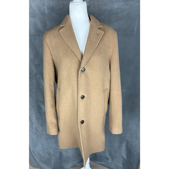 Gap Wool Blend OverCoat Mens Small (46) Camel Tan Italian Academia Office - Picture 16 of 16